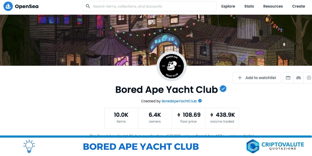 Bored Ape Yacht Club su OpenSea